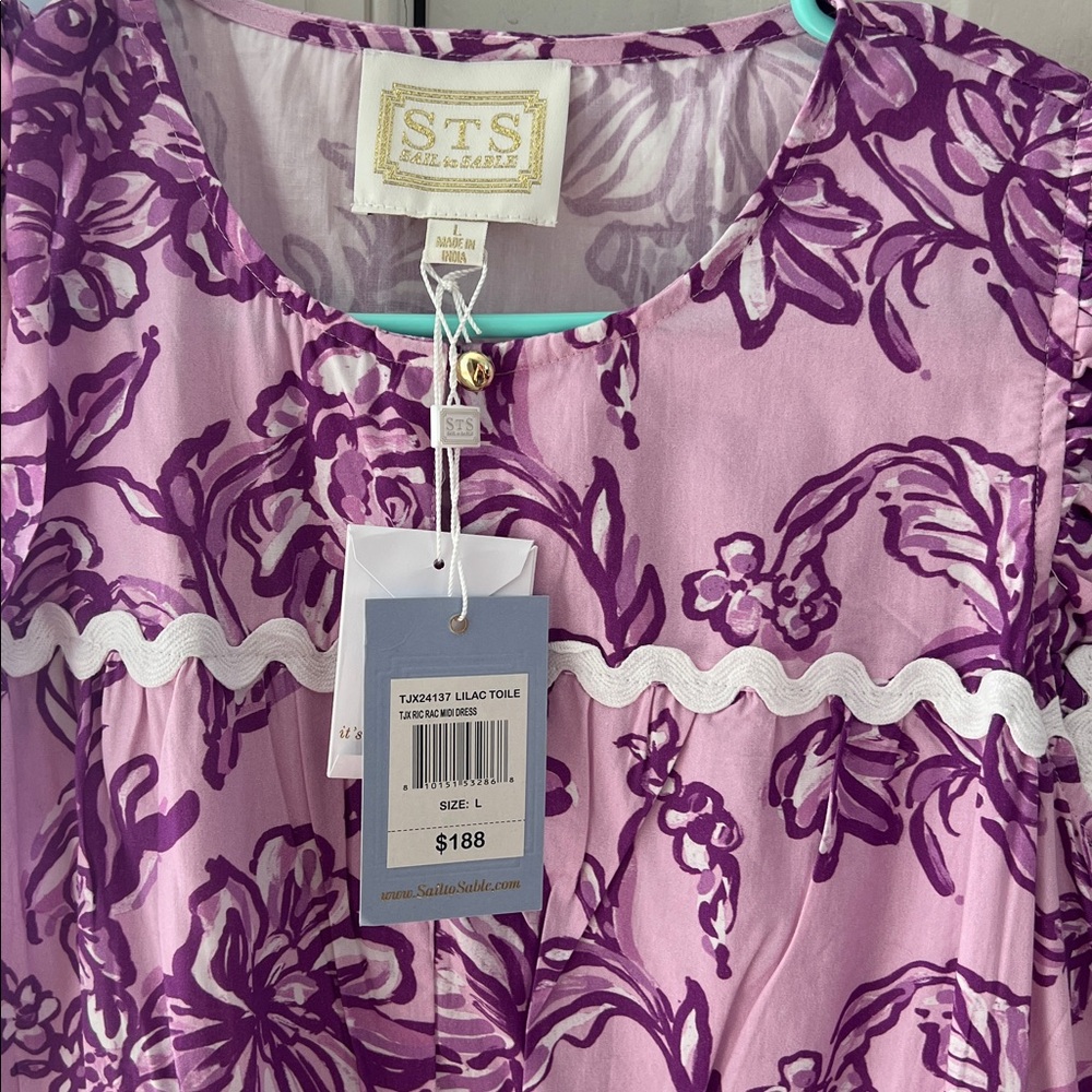 Sail to Sable Purple Ric Rac Midi Dress - Picture 2 of 2